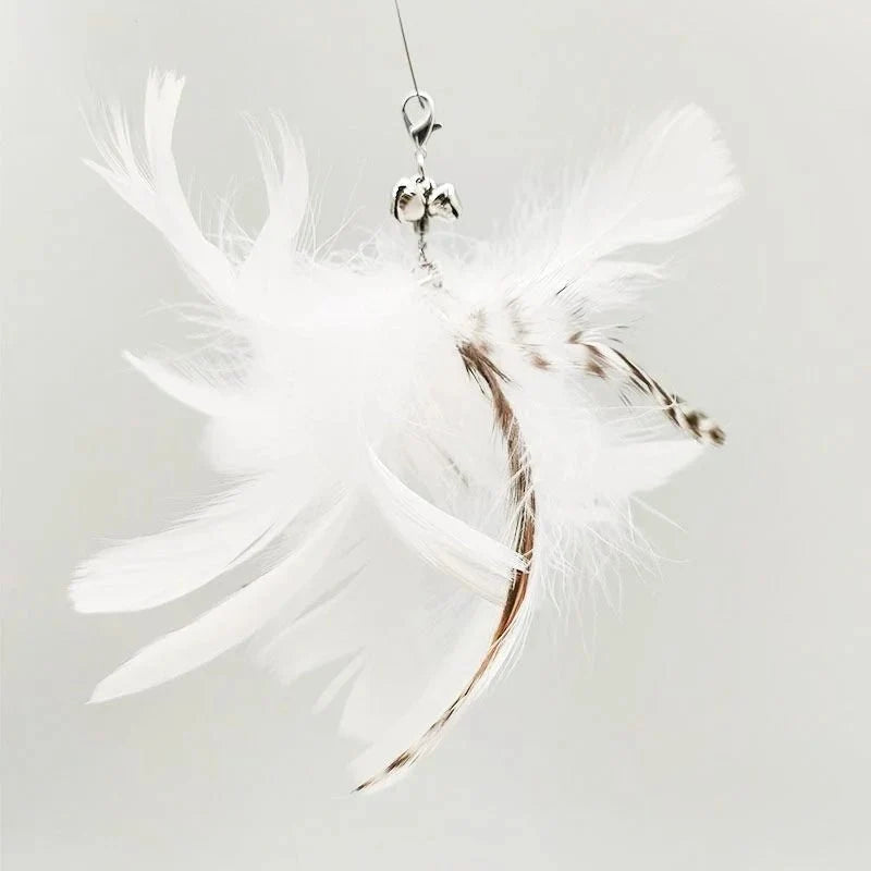 Hands-Free Feather Cat Wand with Bell | Suction Cup Interactive Toy for Hunting and Exercise