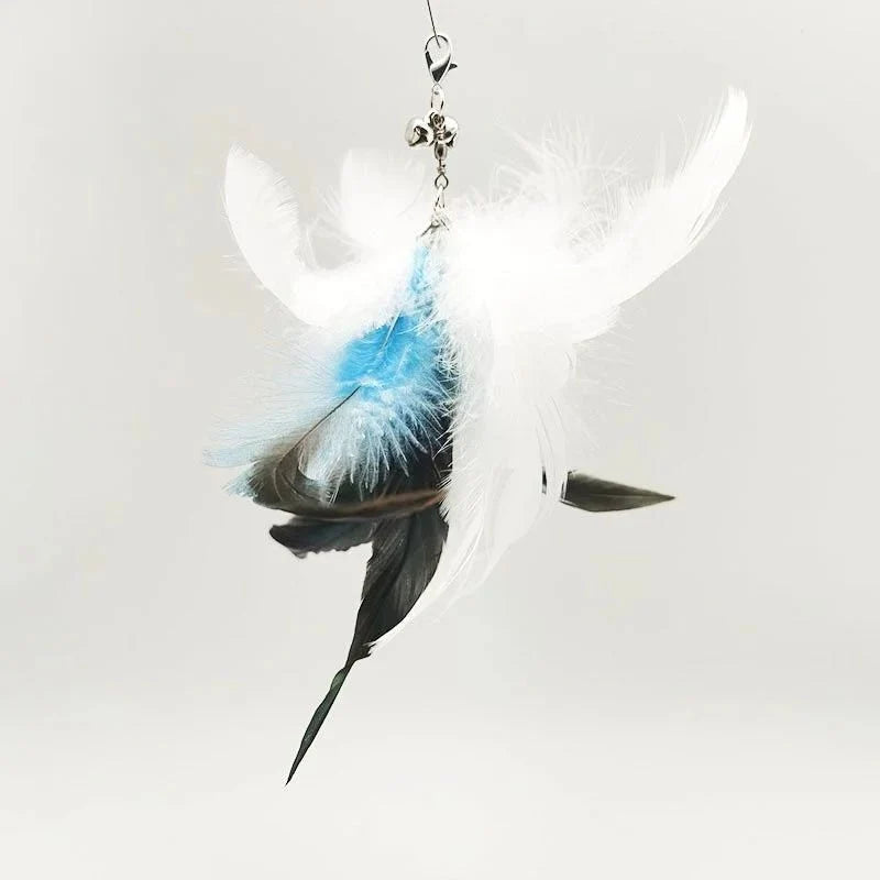 Hands-Free Feather Cat Wand with Bell | Suction Cup Interactive Toy for Hunting and Exercise