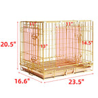 24-42" Collapsible Copper Gold Dog Crate GLD24/30/36/42