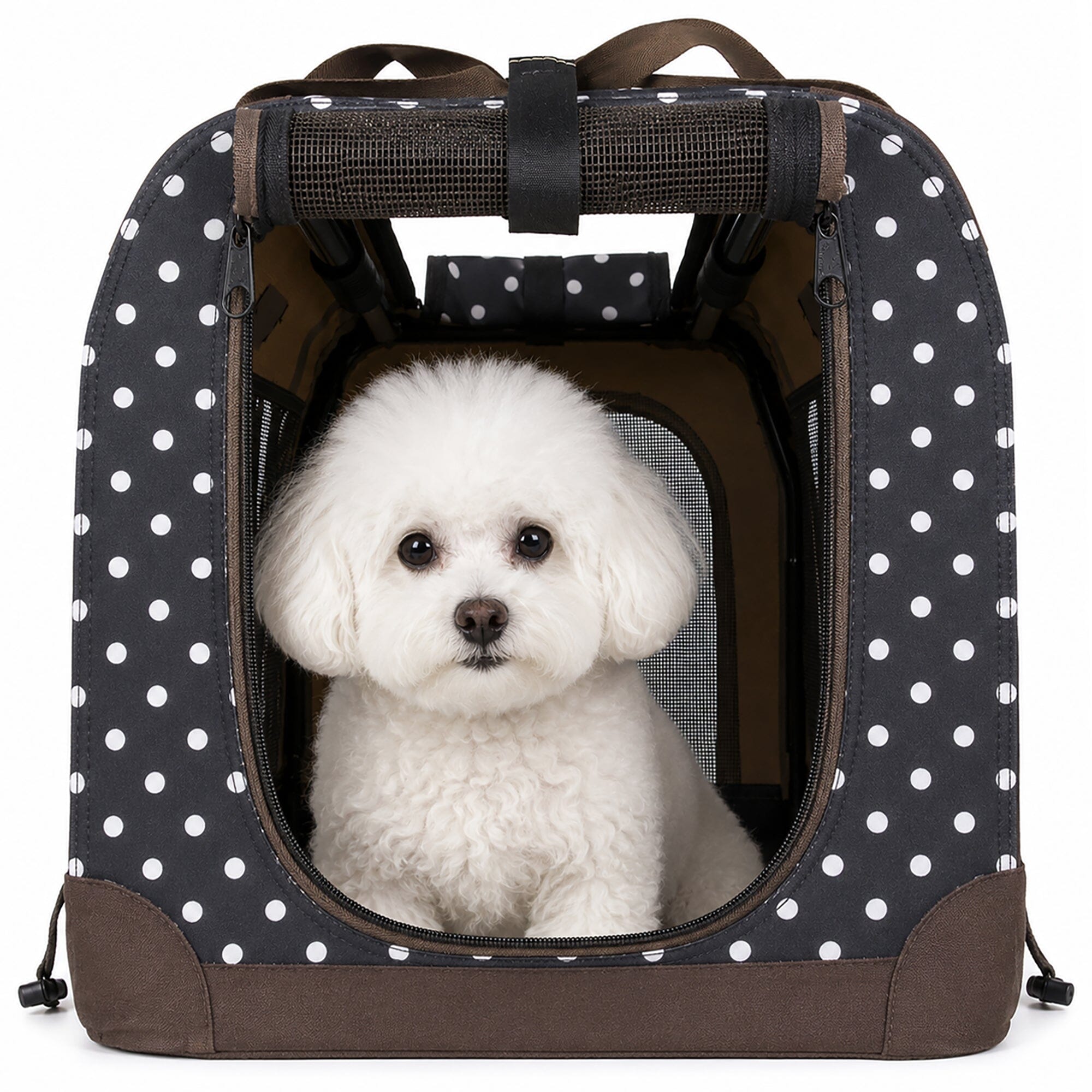 Pet Life ® '360° Vista View' Zippered Soft Folding Collapsible Durable Metal Framed Pet Dog Crate House Carrier
