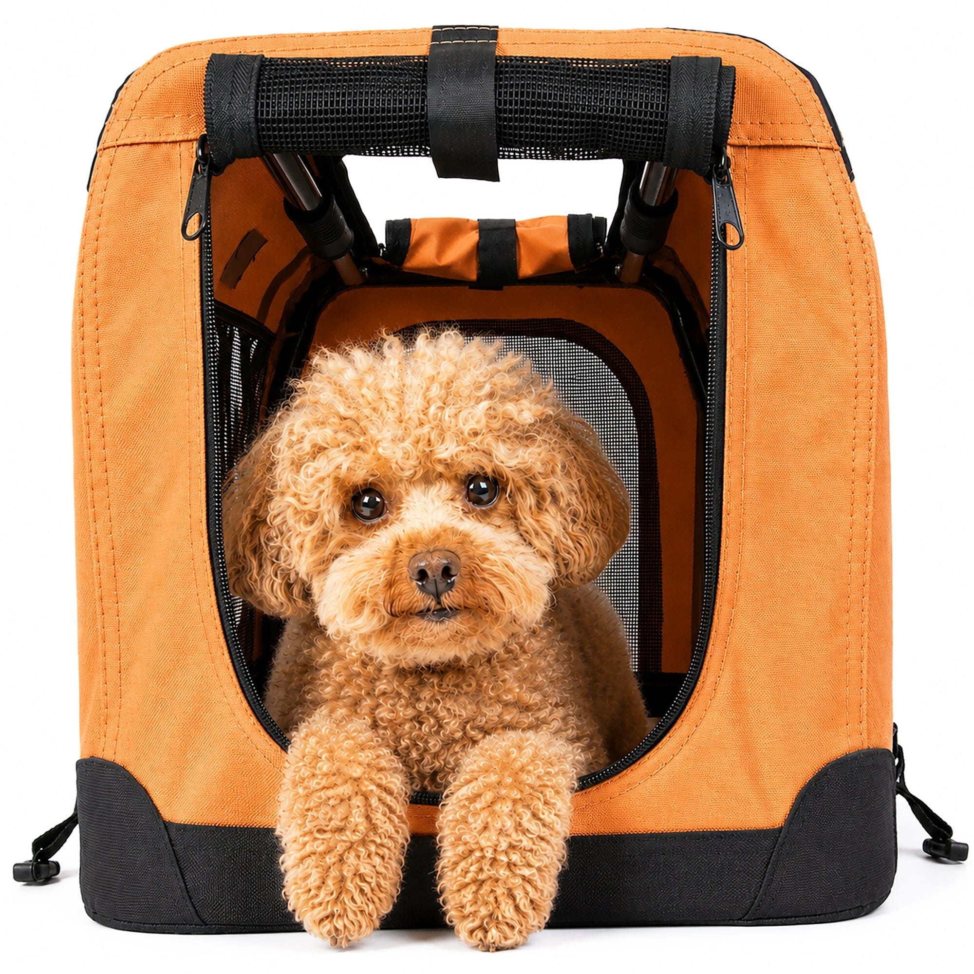 Pet Life ® '360° Vista View' Zippered Soft Folding Collapsible Durable Metal Framed Pet Dog Crate House Carrier