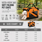 Pet Life ® '360° Vista View' Zippered Soft Folding Collapsible Durable Metal Framed Pet Dog Crate House Carrier