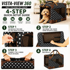Pet Life ® '360° Vista View' Zippered Soft Folding Collapsible Durable Metal Framed Pet Dog Crate House Carrier