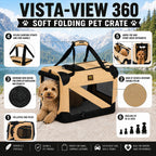 Pet Life ® '360° Vista View' Zippered Soft Folding Collapsible Durable Metal Framed Pet Dog Crate House Carrier
