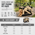 Pet Life ® '360° Vista View' Zippered Soft Folding Collapsible Durable Metal Framed Pet Dog Crate House Carrier