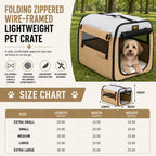 Pet Life ® 'Easy Folding' Zippered Folding Collapsible Wire Framed Lightweight Pet Dog Crate Carrier