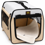 Pet Life ® 'Easy Folding' Zippered Folding Collapsible Wire Framed Lightweight Pet Dog Crate Carrier