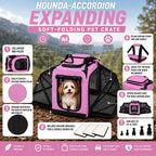 Pet Life ®  'Hounda Accordion' Metal Framed Soft-Folding Collapsible Dual-Sided Expandable Pet Dog Crate