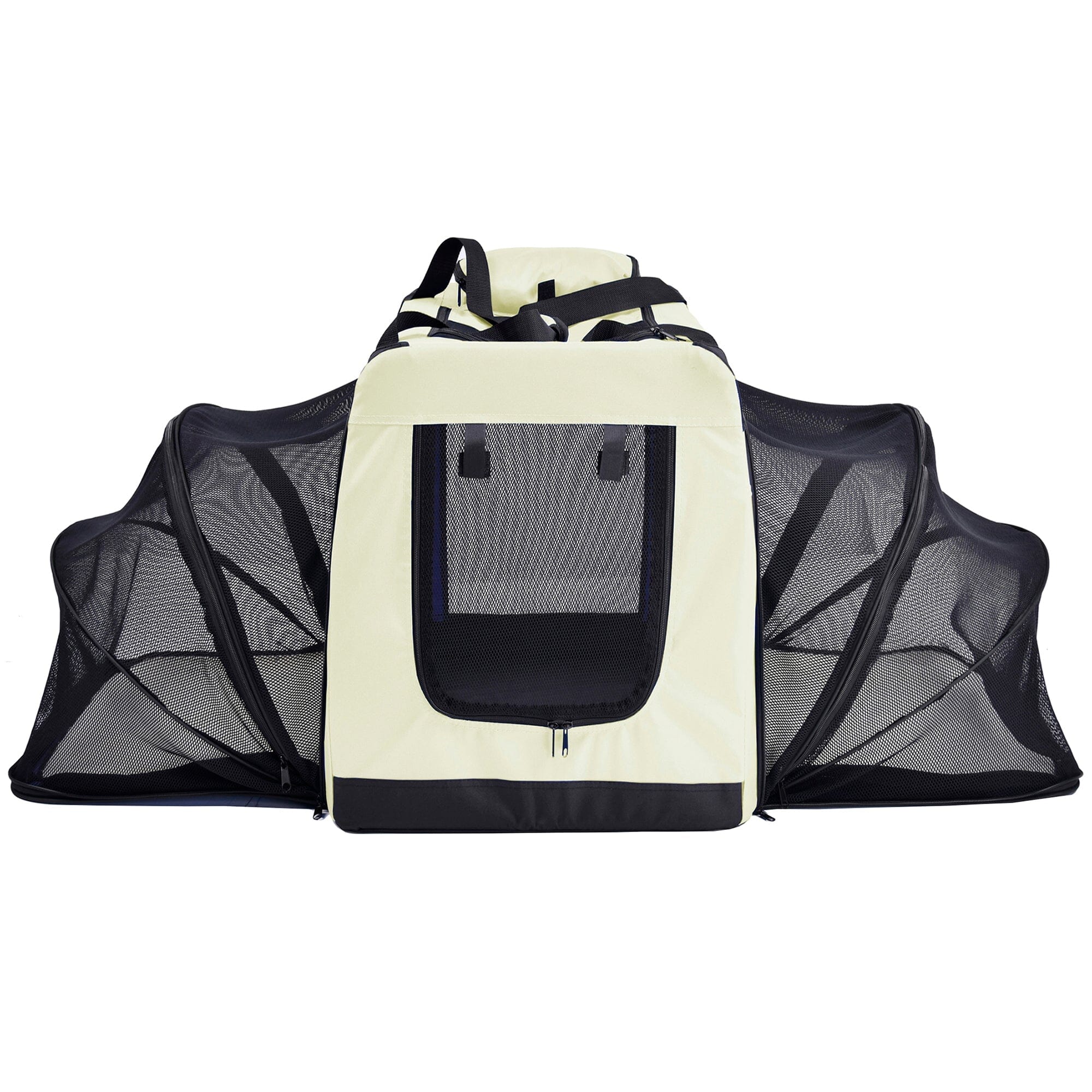 Pet Life ®  'Hounda Accordion' Metal Framed Soft-Folding Collapsible Dual-Sided Expandable Pet Dog Crate