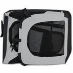 Pet Life ®  'Hounda Accordion' Metal Framed Soft-Folding Collapsible Dual-Sided Expandable Pet Dog Crate