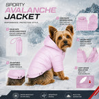 Pet Life ® Lightweight Adjustable and Collapsible 'Sporty Avalanche' Dog Coat w/ Pop-out Zippered Hood