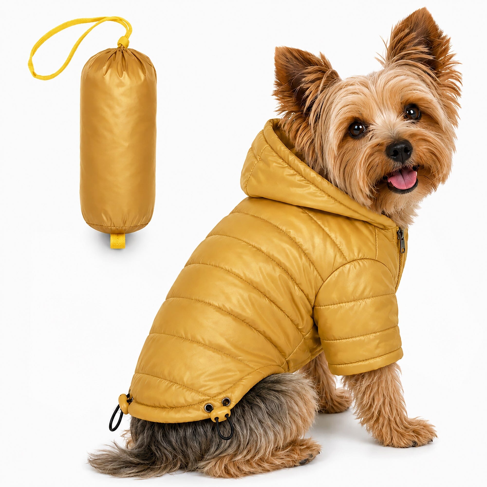 Pet Life ® Lightweight Adjustable and Collapsible 'Sporty Avalanche' Dog Coat w/ Pop-out Zippered Hood