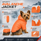 Pet Life ® Lightweight Adjustable and Collapsible 'Sporty Avalanche' Dog Coat w/ Pop-out Zippered Hood