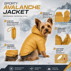 Pet Life ® Lightweight Adjustable and Collapsible 'Sporty Avalanche' Dog Coat w/ Pop-out Zippered Hood
