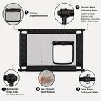 Pet Life ® 'Porta Gate' Anti-Drilling Nylon Mesh Collapsible Folding Travel Safety Pet Cat Dog Gate w/ Zippered Entrance